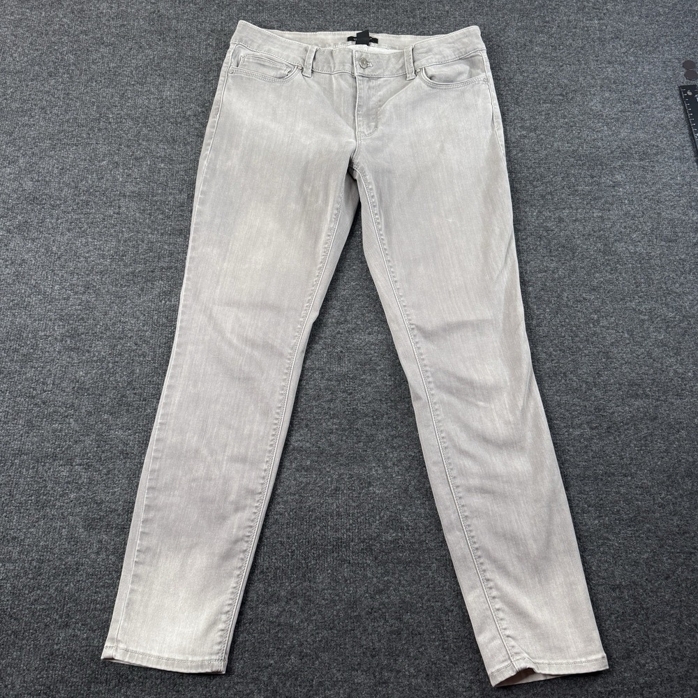 White House Black Market Jeans Size 10R Womens Skinny Leg Gray Denim EUC